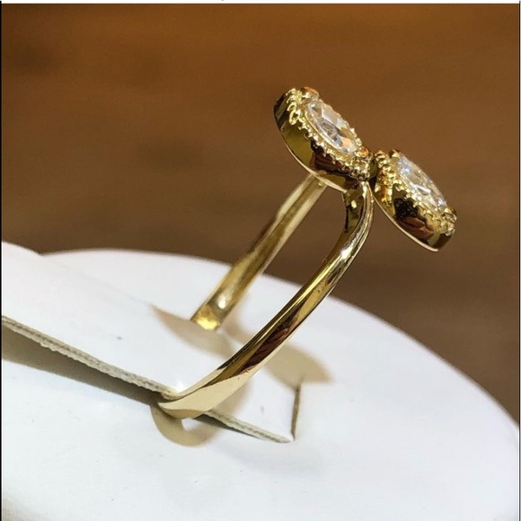 New 14K Solid Gold Fancy Ring CZ Stones - Picture 3 of 5